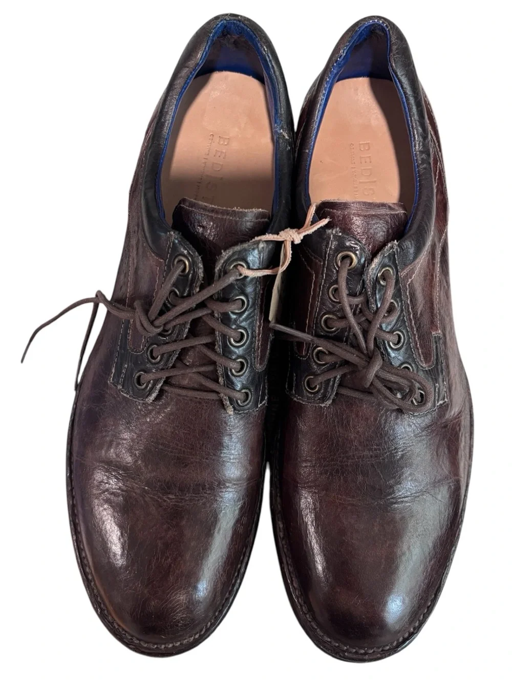BedStu Fierce Teak Black Rustic TML distressed Leather Dress Shoes Mens Size 12